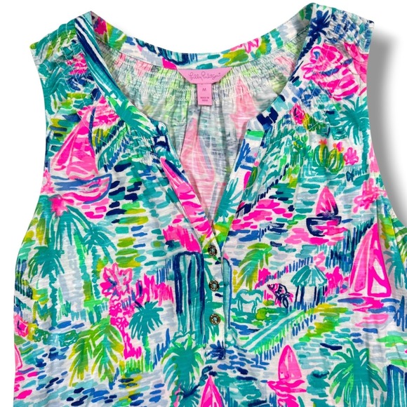 Lilly Pulitzer Dresses & Skirts - Lilly Pulitzer Essie Dress Salt in the Air Womens Medium Tropical Sleeveless